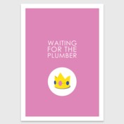 Retro print: Waiting for the plumber